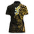 New Zealand Tuatara Plumeria Women Polo Shirt Maori Gold Koru Tribal Tattoo