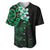 New Zealand Tuatara Plumeria Baseball Jersey Maori Green Koru Tribal Tattoo