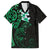 New Zealand Tuatara Plumeria Family Matching Off The Shoulder Long Sleeve Dress and Hawaiian Shirt Maori Green Koru Tribal Tattoo