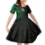 New Zealand Tuatara Plumeria Family Matching Off Shoulder Short Dress and Hawaiian Shirt Maori Green Koru Tribal Tattoo