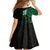 New Zealand Tuatara Plumeria Family Matching Off Shoulder Short Dress and Hawaiian Shirt Maori Green Koru Tribal Tattoo