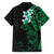 New Zealand Tuatara Plumeria Family Matching Off Shoulder Short Dress and Hawaiian Shirt Maori Green Koru Tribal Tattoo