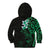 New Zealand Tuatara Plumeria Kid Hoodie Maori Green Koru Tribal Tattoo