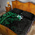 New Zealand Tuatara Plumeria Quilt Bed Set Maori Green Koru Tribal Tattoo