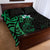 New Zealand Tuatara Plumeria Quilt Bed Set Maori Green Koru Tribal Tattoo