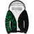 New Zealand Tuatara Plumeria Sherpa Hoodie Maori Green Koru Tribal Tattoo