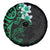 New Zealand Tuatara Plumeria Spare Tire Cover Maori Green Koru Tribal Tattoo