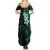 New Zealand Tuatara Plumeria Summer Maxi Dress Maori Green Koru Tribal Tattoo