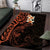 New Zealand Tuatara Plumeria Area Rug Maori Orange Koru Tribal Tattoo