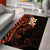 New Zealand Tuatara Plumeria Area Rug Maori Orange Koru Tribal Tattoo