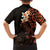 New Zealand Tuatara Plumeria Family Matching Long Sleeve Bodycon Dress and Hawaiian Shirt Maori Orange Koru Tribal Tattoo