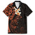 New Zealand Tuatara Plumeria Family Matching Long Sleeve Bodycon Dress and Hawaiian Shirt Maori Orange Koru Tribal Tattoo