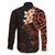 New Zealand Tuatara Plumeria Family Matching Long Sleeve Bodycon Dress and Hawaiian Shirt Maori Orange Koru Tribal Tattoo