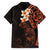 New Zealand Tuatara Plumeria Family Matching Off Shoulder Short Dress and Hawaiian Shirt Maori Orange Koru Tribal Tattoo