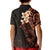 New Zealand Tuatara Plumeria Kid Polo Shirt Maori Orange Koru Tribal Tattoo