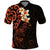 New Zealand Tuatara Plumeria Polo Shirt Maori Orange Koru Tribal Tattoo