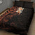 New Zealand Tuatara Plumeria Quilt Bed Set Maori Orange Koru Tribal Tattoo