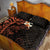 New Zealand Tuatara Plumeria Quilt Bed Set Maori Orange Koru Tribal Tattoo