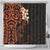 New Zealand Tuatara Plumeria Shower Curtain Maori Orange Koru Tribal Tattoo