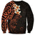 New Zealand Tuatara Plumeria Sweatshirt Maori Orange Koru Tribal Tattoo