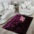 New Zealand Tuatara Plumeria Area Rug Maori Pink Koru Tribal Tattoo