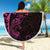 New Zealand Tuatara Plumeria Beach Blanket Maori Pink Koru Tribal Tattoo