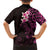 New Zealand Tuatara Plumeria Family Matching Long Sleeve Bodycon Dress and Hawaiian Shirt Maori Pink Koru Tribal Tattoo