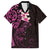 New Zealand Tuatara Plumeria Family Matching Off Shoulder Maxi Dress and Hawaiian Shirt Maori Pink Koru Tribal Tattoo