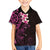 New Zealand Tuatara Plumeria Family Matching Off Shoulder Short Dress and Hawaiian Shirt Maori Pink Koru Tribal Tattoo