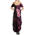 New Zealand Tuatara Plumeria Family Matching Summer Maxi Dress and Hawaiian Shirt Maori Pink Koru Tribal Tattoo