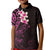 New Zealand Tuatara Plumeria Kid Polo Shirt Maori Pink Koru Tribal Tattoo