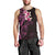 New Zealand Tuatara Plumeria Men Tank Top Maori Pink Koru Tribal Tattoo