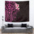 New Zealand Tuatara Plumeria Tapestry Maori Pink Koru Tribal Tattoo