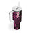 New Zealand Tuatara Plumeria Tumbler With Handle Maori Pink Koru Tribal Tattoo