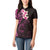 New Zealand Tuatara Plumeria Women Polo Shirt Maori Pink Koru Tribal Tattoo