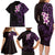 New Zealand Tuatara Plumeria Family Matching Long Sleeve Bodycon Dress and Hawaiian Shirt Maori Purple Koru Tribal Tattoo