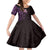 New Zealand Tuatara Plumeria Family Matching Off Shoulder Short Dress and Hawaiian Shirt Maori Purple Koru Tribal Tattoo