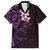 New Zealand Tuatara Plumeria Family Matching Off Shoulder Short Dress and Hawaiian Shirt Maori Purple Koru Tribal Tattoo