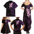 New Zealand Tuatara Plumeria Family Matching Summer Maxi Dress and Hawaiian Shirt Maori Purple Koru Tribal Tattoo