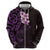 New Zealand Tuatara Plumeria Hoodie Maori Purple Koru Tribal Tattoo