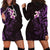 New Zealand Tuatara Plumeria Hoodie Dress Maori Purple Koru Tribal Tattoo