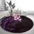 New Zealand Tuatara Plumeria Round Carpet Maori Purple Koru Tribal Tattoo