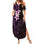 New Zealand Tuatara Plumeria Summer Maxi Dress Maori Purple Koru Tribal Tattoo