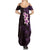 New Zealand Tuatara Plumeria Summer Maxi Dress Maori Purple Koru Tribal Tattoo