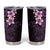 New Zealand Tuatara Plumeria Tumbler Cup Maori Purple Koru Tribal Tattoo