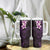 New Zealand Tuatara Plumeria Tumbler With Handle Maori Purple Koru Tribal Tattoo