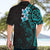 New Zealand Tuatara Plumeria Hawaiian Shirt Maori Teal Koru Tribal Tattoo