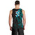 New Zealand Tuatara Plumeria Men Tank Top Maori Teal Koru Tribal Tattoo