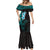 New Zealand Tuatara Plumeria Mermaid Dress Maori Teal Koru Tribal Tattoo