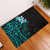 New Zealand Tuatara Plumeria Rubber Doormat Maori Teal Koru Tribal Tattoo